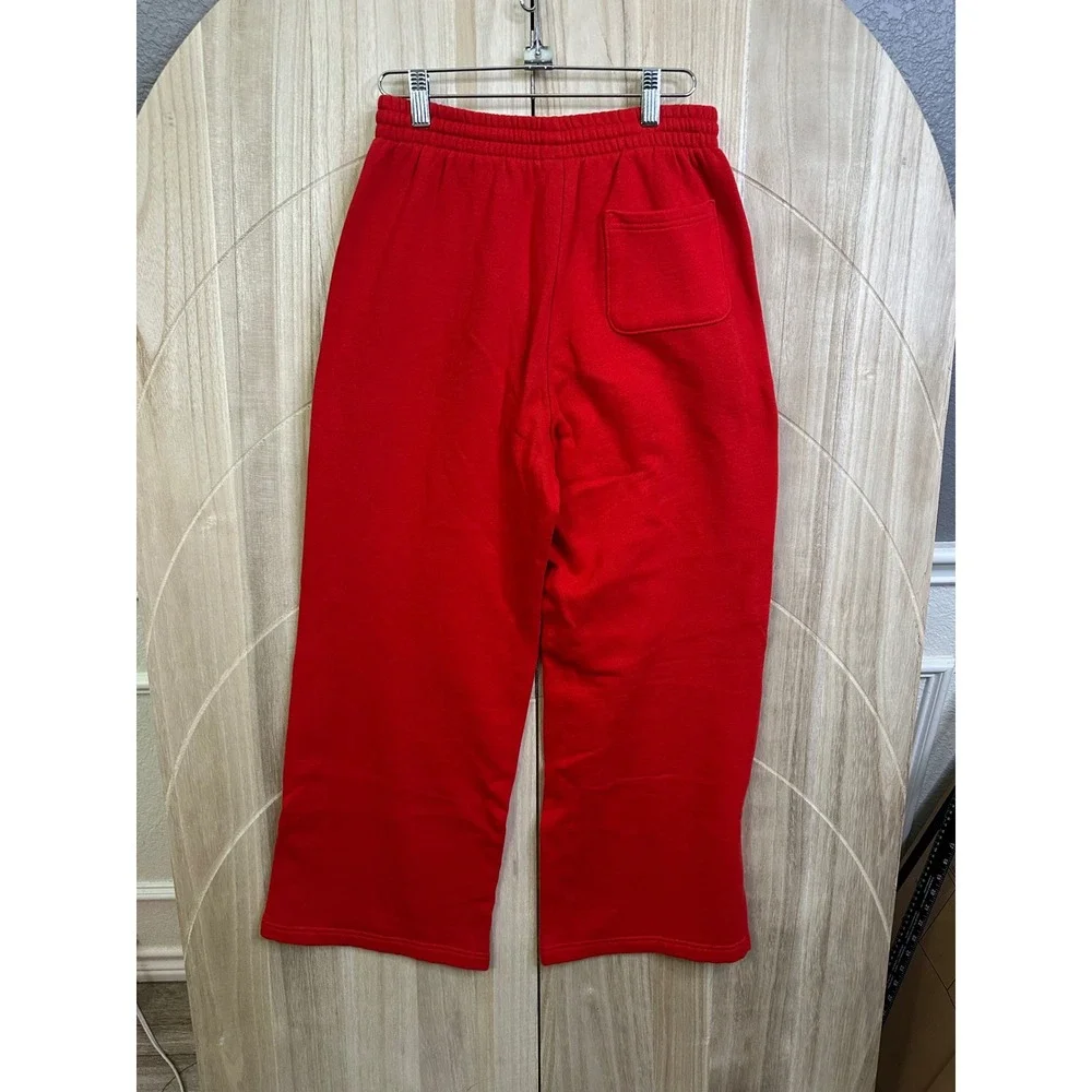 Victoria's Secret PINK Red Wide Leg Pintuck‎ Fleece Sweatpants Womens Small - Picture 7 of 8